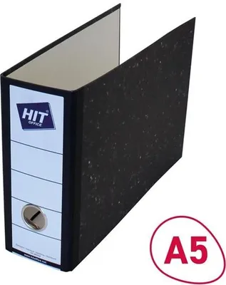 Zdjęcie produktu dla Segregator A5 poziomy, czarny marmurkowy, 8,0 cm