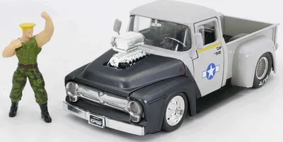 Produktbild von FORD F100 Pick-up 1956 grau mit Guile Figur., JAD34373, Maßstab1/24, JADA TOYS