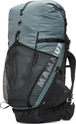 Ducan Spine 70-80 Wanderrucksack von Mammut; grau mit Netzfach; ideal für Outdoor-Aktivitäten.