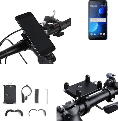 Produktbild von K-S-Trade Handyhalterung für das Fahrrad kompatibel mit HTC Desire 19+ Halter Lenkstange Fahrradhalterung Motorrad Bike Mount Befestigung Smartphone