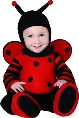 A child wearing a ladybug costume.