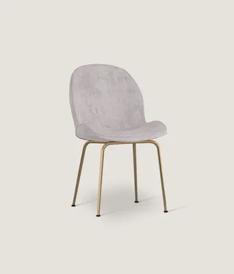 Image de Chaise de salle à manger gris clair Chaise rembourrée design Chaise monoplace moderne