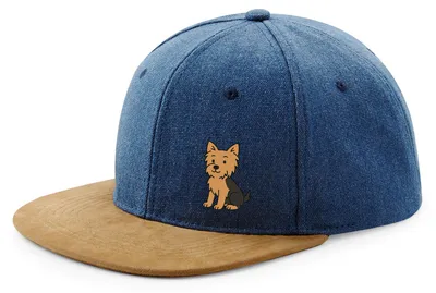 Produktbild von Huuraa Cappy Mütze Yorkshire Terrier Yorkie Comic Denim Baumwolle und Polyester Snapback Kappe Geschenkidee