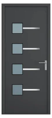 Produktbild von Eingangstür aus anthrazitfarbenem Aluminium H 218 x B 96 cm - Rechts - AMARES
