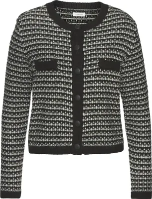Produktbild von LASCANA Strickjacke schwarz-weiß kariert Größe 36/38