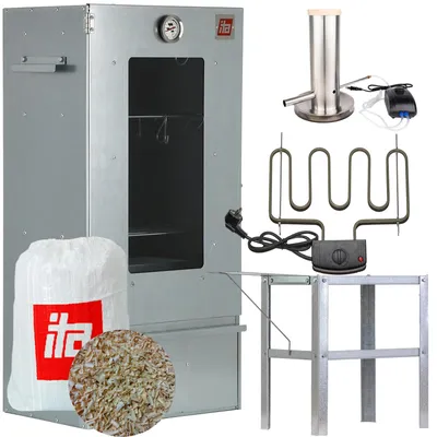 Image de ITA Fumoir 7000 - Premium Fumoir avec 3 étages - Acier allié, fenêtre & thermomètre - Qualité  EU Directement du fabricant