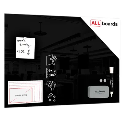 Produktbild von Glasboard - Schwarz 60x40cm