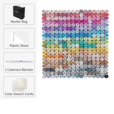 Imagen del producto de Marcador artístico, diseño de doble cara, tinta recargable, pincel cincel 320 CLR