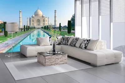 Produktbild von Vlies Fototapete TAJ MAHAL 375 x 250 cm (inkl. Kleister) - Vlies Tapete, Wandtapete, Wandbilder - Tapete für Wohnzimmer Schlafzimmer, Büro, Küche - Montagefertig