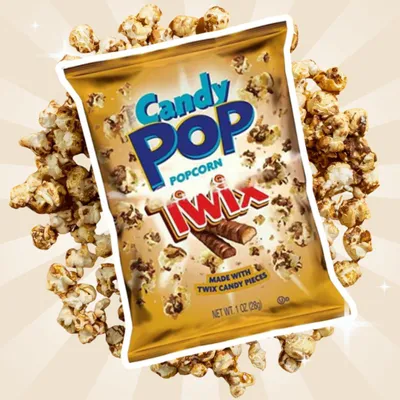 Produktbild von 1x Candy Pop Twix Popcorn 28g – Knuspriger Schoko-Karamell Snack+Heartforcards Versandschutz