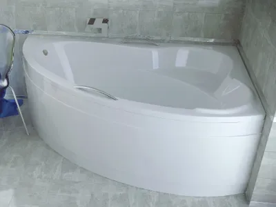 Produktbild von BADLAND Eckbadewanne Badewanne Ada RECHTS 160x100 mit Acrylschürze, Füßen und Ablaufgarnitur GRATIS