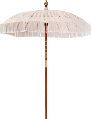Image de Parasol Macramé Crème 190 x 190 x 260 cm