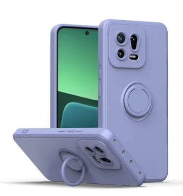 Obrázek produktu pro Xiaomi 13 Pouzdro, s prstencovým držákem a stojánkem, odolné proti poškrábání, měkký silikon pouzdro pro Xiaomi 13 Fialový
