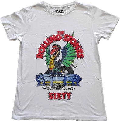 Produktbild von The Rolling Stones - "Sixty Stadium Dragon" T-Shirt für Damen RO4453 (XXL) (Weiß)