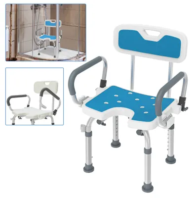 Immagine prodotto di Sedia per la doccia - Sgabello per la doccia - Ausilio per la doccia - Sedia da bagno - Sgabello da bagno - Altezza regolabile, 6 livelli