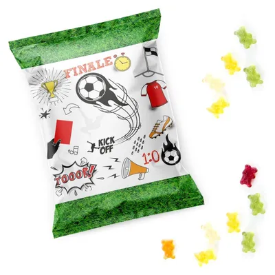 Produktbild von Logbuch-Verlag 10 kleine Fruchtgummi Tütchen Fußball Gummibärchen - Fußballer EM WM Party Kindergeburtstag Give-Away10 Stück