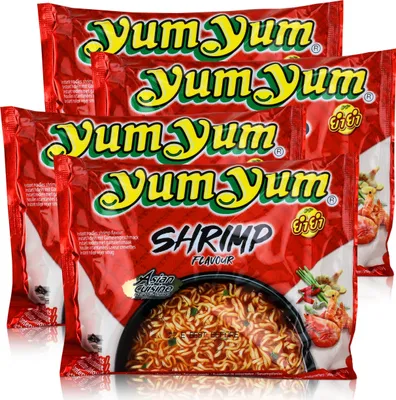 Produktbild von Yum Yum Instant Nudeln Garnelen 60g - SHRIMP - Fertiggericht (4er Pack)