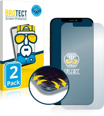 Produktbild von 2x BROTECT Fullscreen Schutzfolie für Apple iPhone 12 Pro Max Displayschutz Folie Fullcover Klar Transparent