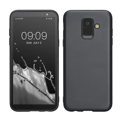 Produktbild von kwmobile Case kompatibel mit Samsung Galaxy A6 (2018) Hülle - Schutzhülle aus Silikon metallisch schimmernd - Handyhülle Metallic Grau