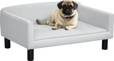 Zdjęcie produktu dla Sofa dla psa PawHut z miękkim pokrowcem Sofa dla psa z drewnianymi nogami Legowisko dla psa 82 x 54 x 36 cm