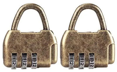 Image de Cadenas à combinaison à 4 chiffres, en bronze, lot de 2