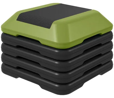 Obrázek produktu pro Aerobní stepper – fitness platforma – nastavitelná výška 10–30 cm – protiskluzový povrch – nosnost až 150 kg – zelená barva