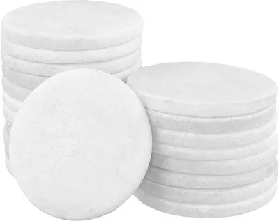 Zdjęcie produktu dla Dailygoods - Kamienie dekoracyjne, 20 sztuk - Białe, okrągłe kamienie, średnica 6,5 cm - Kamienie do dekoracji - Kamienie do malowania - Kreatywne projekty DIY - Naturalne dzieła sztuki - Kamienie do malowania