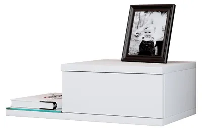 Produktbild von Nachtschrank mit Wandschublade und Wandboard, Maße ca. H. 15 x B. 48 x T. 28 cm