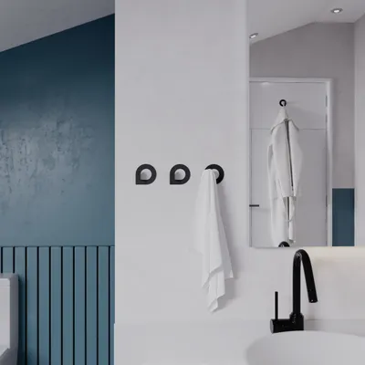 Zdjęcie produktu dla DECORTIE Pino Metalowy haczyk ścienny, haczyk na ręczniki, zestaw 3 sztuk