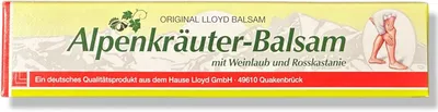 Produktbild von Original Alpenkräuter Lloyd Lacure Welness Sport Massage mit Kräuter, Schmerzlindernde, Entzündungshemmende (Alpenkräuter Balsam mit Weinlaub und Rosskastanie, 400 ml)