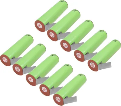 Produktbild von Trade-Shop 10x Panasonic NCR18650PF mit Z-Lötfahne versetzt Lithium-Ion Akku Zelle 2900mAh 3,6V/3,7V 10A Entladestrom Flat-Top Flach