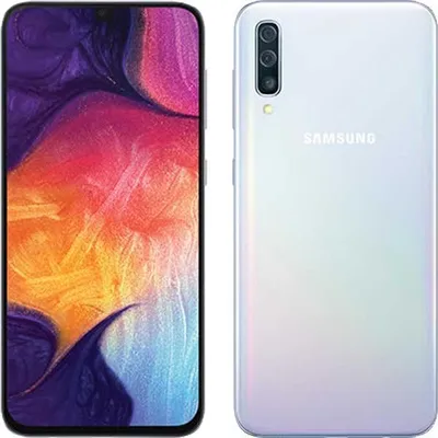 Produktbild von Samsung Smartphone Galaxy A50 16,21cm (6,2 Zoll) A505F, 4GB RAM, 128GB Speicher, DualSIM, Farbe: Weiß