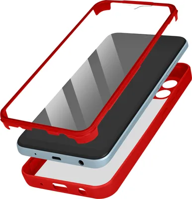 Produktbild von Avizar, Stoßfeste Hülle mit harter Rückseite und Silikonumrandung für Xiaomi Redmi A1 / A2, Rot
