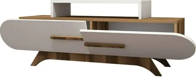 Immagine prodotto di Dmora Mobile Porta tv Baghdad 36.8x145x49.8h cm Marrone Noce, Apertura a Ribalta 3 Vani