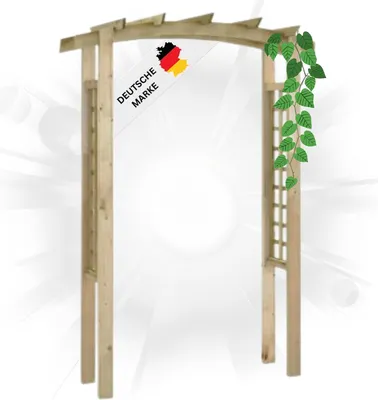 Produktbild von DELUKE® Rosenbogen aus Holz VERSIL | 150x60x210cm | Gartenbogen Torbogen Pergola Rankhilfe für Kletterpflanzen und Rosen Rankgitter Rosenspalier