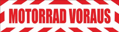 Produktbild von INDIGOS UG - Magnetschild "Motorrad voraus" mit Rahmen 30 x 8 cm reflektierend - Magnetfolie für Auto / LKW / Truck / Baustelle / Firma
