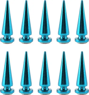 Produktbild von 10 Stück Spike-Nieten und Nieten aus Metall mit Schraubverschluss für DIY-Lederhandwerk (blau)