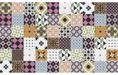 Image de Autocollants décoratifs pour carrelage de cuisine et de salle de bain – 60 autocollants Azulejos Cliotino – 60 autocollants de 15 x 15 cm