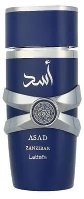 Produktbild von Lattafa Asad Zanzibar, Männer, 100 ml, Nicht nachfüllbare Flasche, Flüssiges Parfüm, Schwarzer Pfeffer, Lavendel, Iris, Meersalz