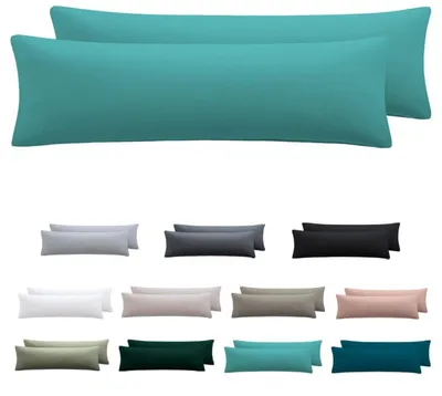 Productafbeelding van Kussensloop voor zijslapers, 40 x 145 cm, turquoise, set van 2, microvezel