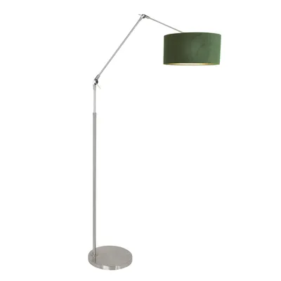 Produktbild von Steinhauer Stehleuchte Prestige Chic 1-flammig Stahl gebürstet / Velours Grün 210x30cm