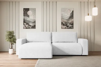 Produktbild von ALTDECOR Ecksofa mit Schlaffunktion und Bettkasten Corner Sofa Eckcouch Couch L-Form universal, links/rechts angeordnet Schlafcouch Ausziehbar Wohnlandschaft Schlafsofa KLEEA-L - 247x143x83cm Weiß