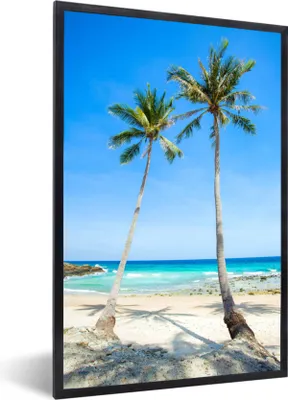 Produktbild von MuchoWow® Gerahmtes Poster Palme - Sommer - Tropisch 60x90 cm - Poster mit Schwarzem Bilderrahmen Wandposter Rahmen Foto Bilder - Kunst