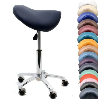 Image de Chaise de selle ergonomique avec roulettes en caoutchouc