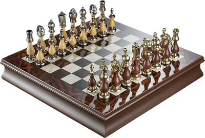 Productafbeelding van Luxe Italfama Schaakset - Staunton Metalen Figuren (10 Cm) + Houten Schaakbord