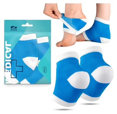 Produktbild von 1 Paar Fersensocken mit Silikoneinsatz - Silikon Fersenschutz zur Hornhautpflege, atmungsaktive Socken für die Ferse