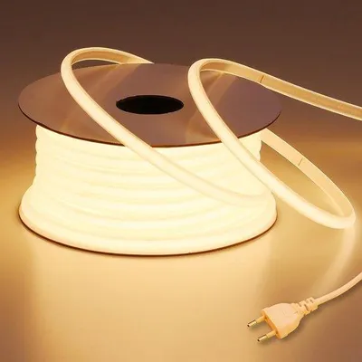Image de Bandes LED étanches 220 V, 20 m, avec une luminosité de 800 lm/m, lumière blanc chaud, pour l'intérieur et l'extérieur