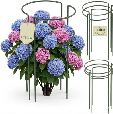 Image de Support pour plantes vivaces en métal 70 cm (x6) - Support pour fleurs - Support pour plantes grimpantes - Support pour arbustes - Support pour fleurs - Support pour plantes vivaces - Support pour rosiers