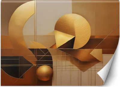 Produktbild von Vlies fototapete Geometrische 3D-Abstraktion 450x315 cm Feeby Gold inkl. Kleber einfache Montage