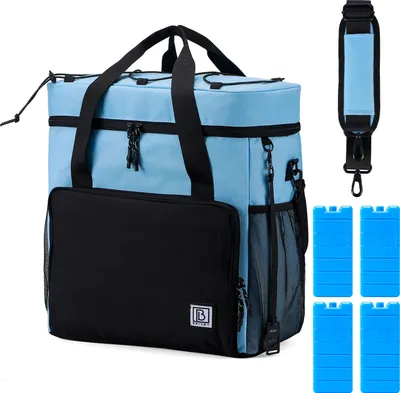 Produktbild von Brisby 4 Schicht isolierte Kühltasche - Lunch Bag 30 Liter - Schwarz Blau